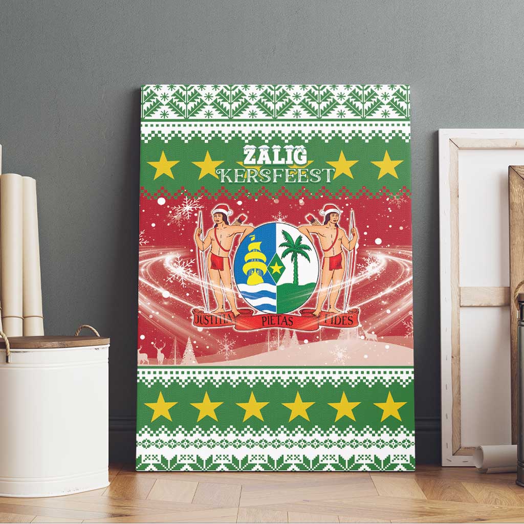 Suriname Christmas Canvas Wall Art Coat Of Arms Zalig Kersfeest - Wonder Print Shop