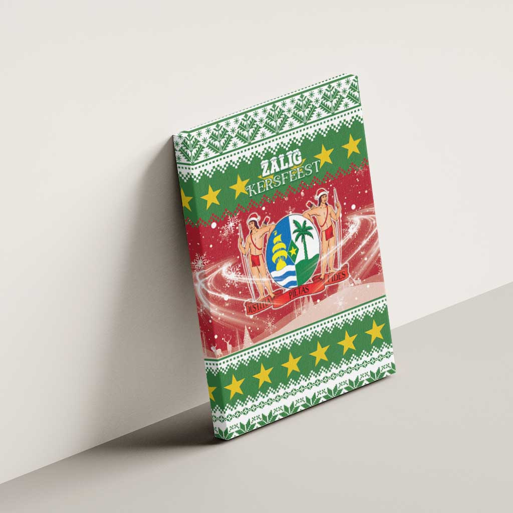 Suriname Christmas Canvas Wall Art Coat Of Arms Zalig Kersfeest - Wonder Print Shop