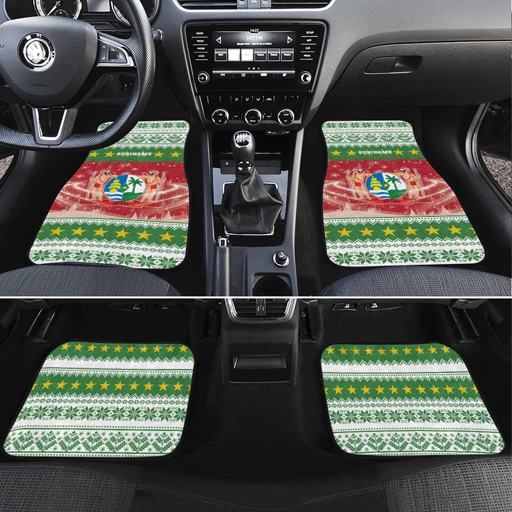 Suriname Christmas Car Mats Coat Of Arms Zalig Kersfeest - Wonder Print Shop