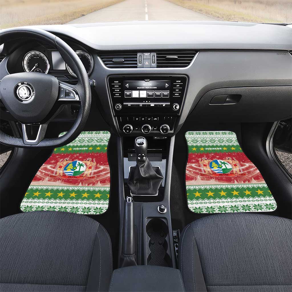 Suriname Christmas Car Mats Coat Of Arms Zalig Kersfeest - Wonder Print Shop