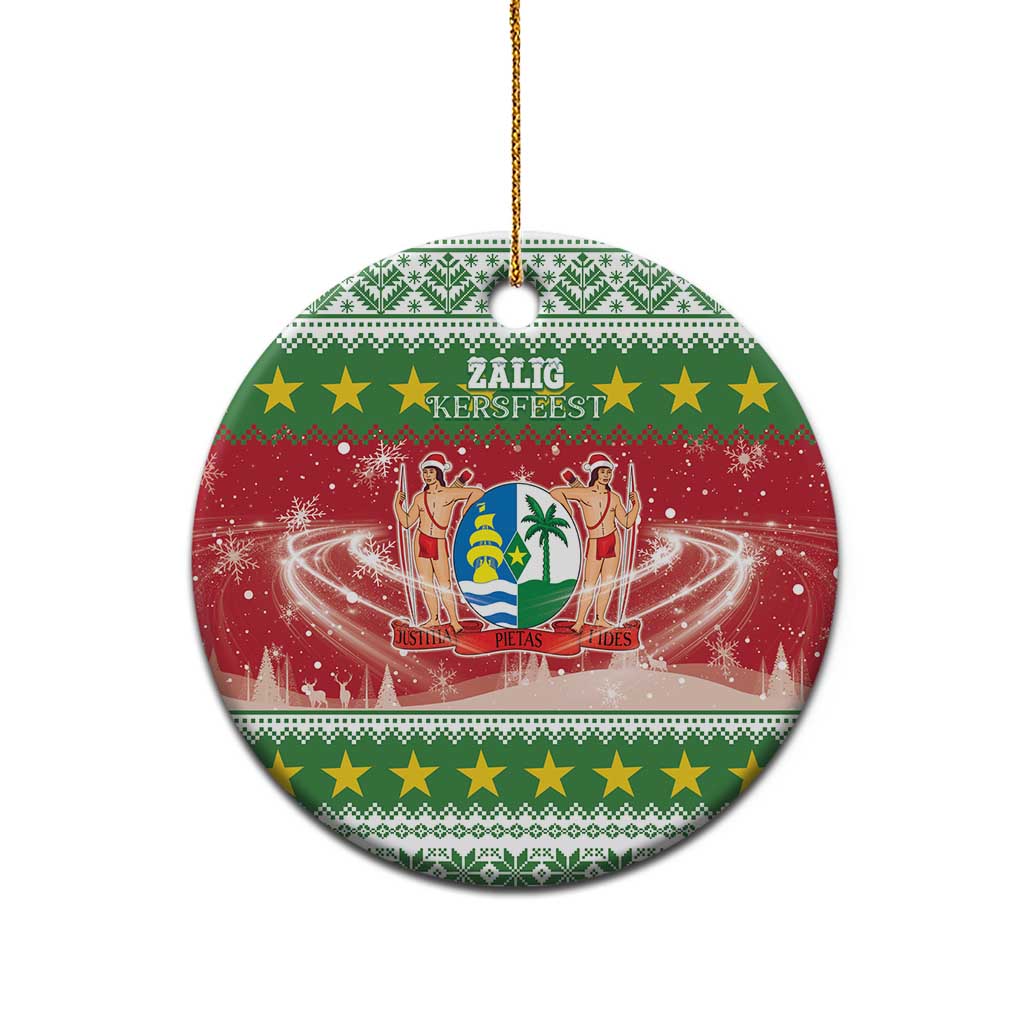 Suriname Christmas Ceramic Ornament Coat Of Arms Zalig Kersfeest - Wonder Print Shop