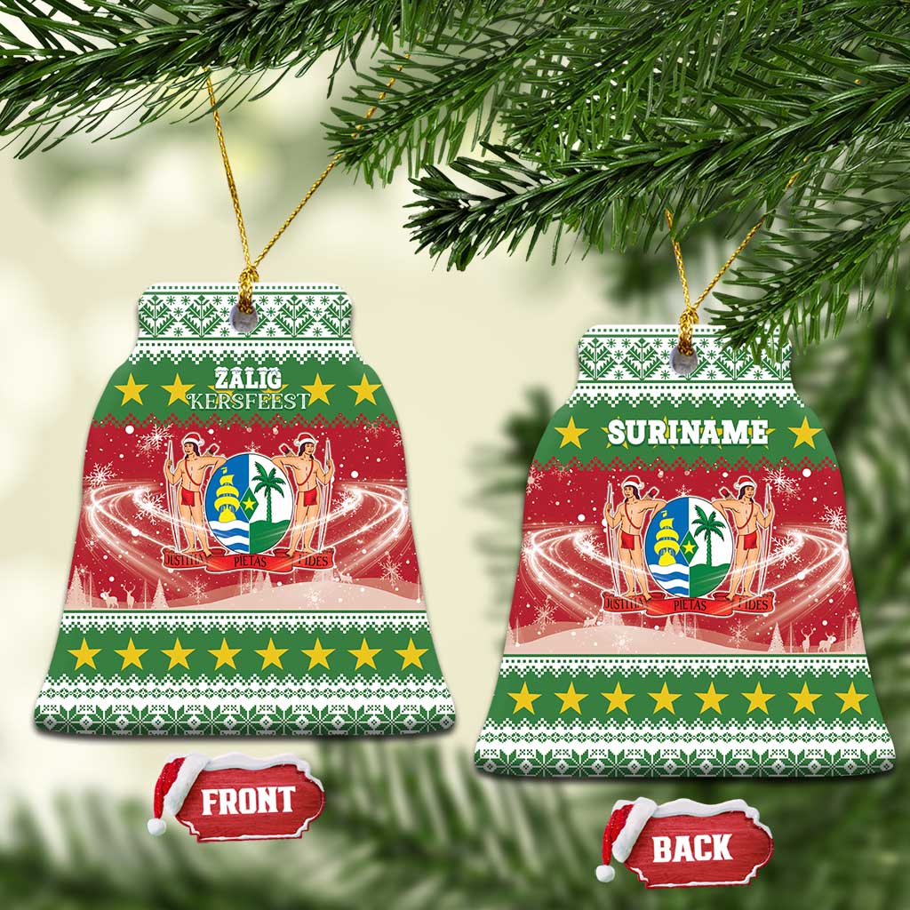 Suriname Christmas Ceramic Ornament Coat Of Arms Zalig Kersfeest - Wonder Print Shop