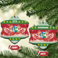 Suriname Christmas Ceramic Ornament Coat Of Arms Zalig Kersfeest - Wonder Print Shop