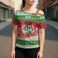 Suriname Christmas Cross Shoulder Shirt Coat Of Arms Zalig Kersfeest - Wonder Print Shop