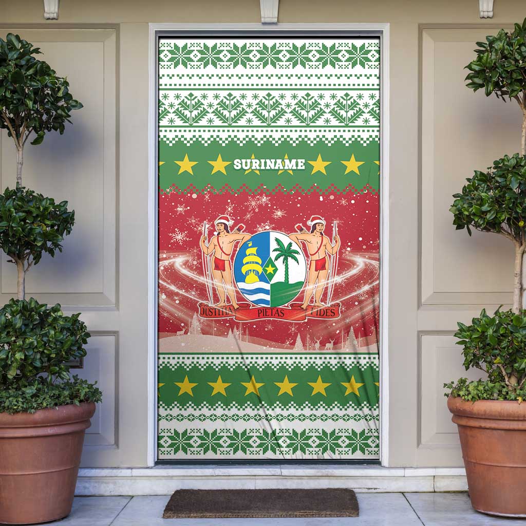 Suriname Christmas Door Cover Coat Of Arms Zalig Kersfeest - Wonder Print Shop
