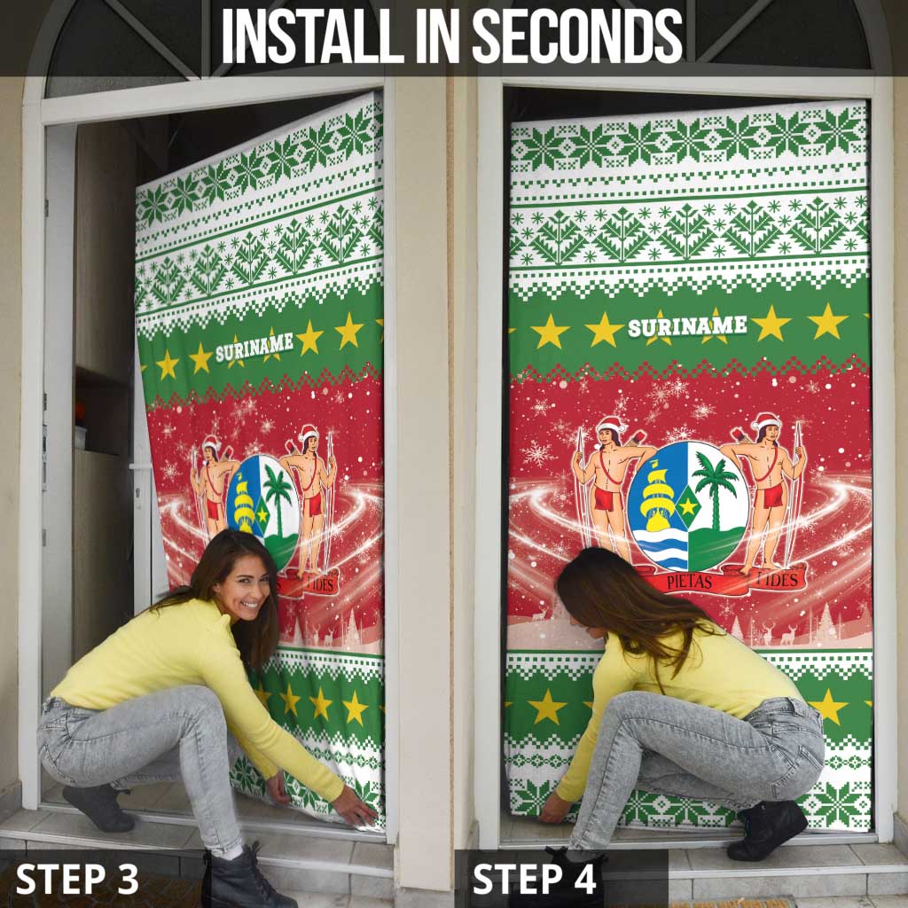 Suriname Christmas Door Cover Coat Of Arms Zalig Kersfeest - Wonder Print Shop