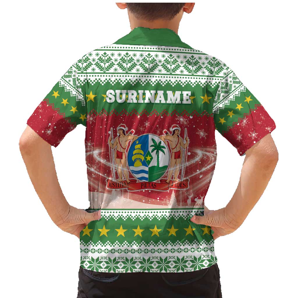 Suriname Christmas Family Matching Mermaid Dress and Hawaiian Shirt Coat Of Arms Zalig Kersfeest - Wonder Print Shop