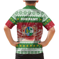 Suriname Christmas Family Matching Mermaid Dress and Hawaiian Shirt Coat Of Arms Zalig Kersfeest - Wonder Print Shop