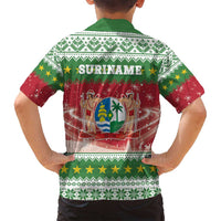 Suriname Christmas Family Matching Off Shoulder Short Dress and Hawaiian Shirt Coat Of Arms Zalig Kersfeest - Wonder Print Shop