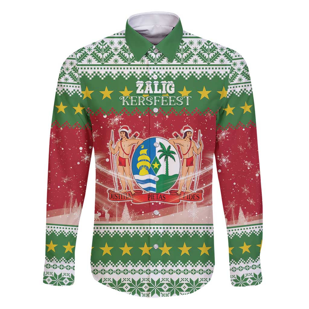 Suriname Christmas Family Matching Off Shoulder Short Dress and Hawaiian Shirt Coat Of Arms Zalig Kersfeest - Wonder Print Shop