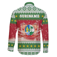 Suriname Christmas Family Matching Off Shoulder Short Dress and Hawaiian Shirt Coat Of Arms Zalig Kersfeest - Wonder Print Shop