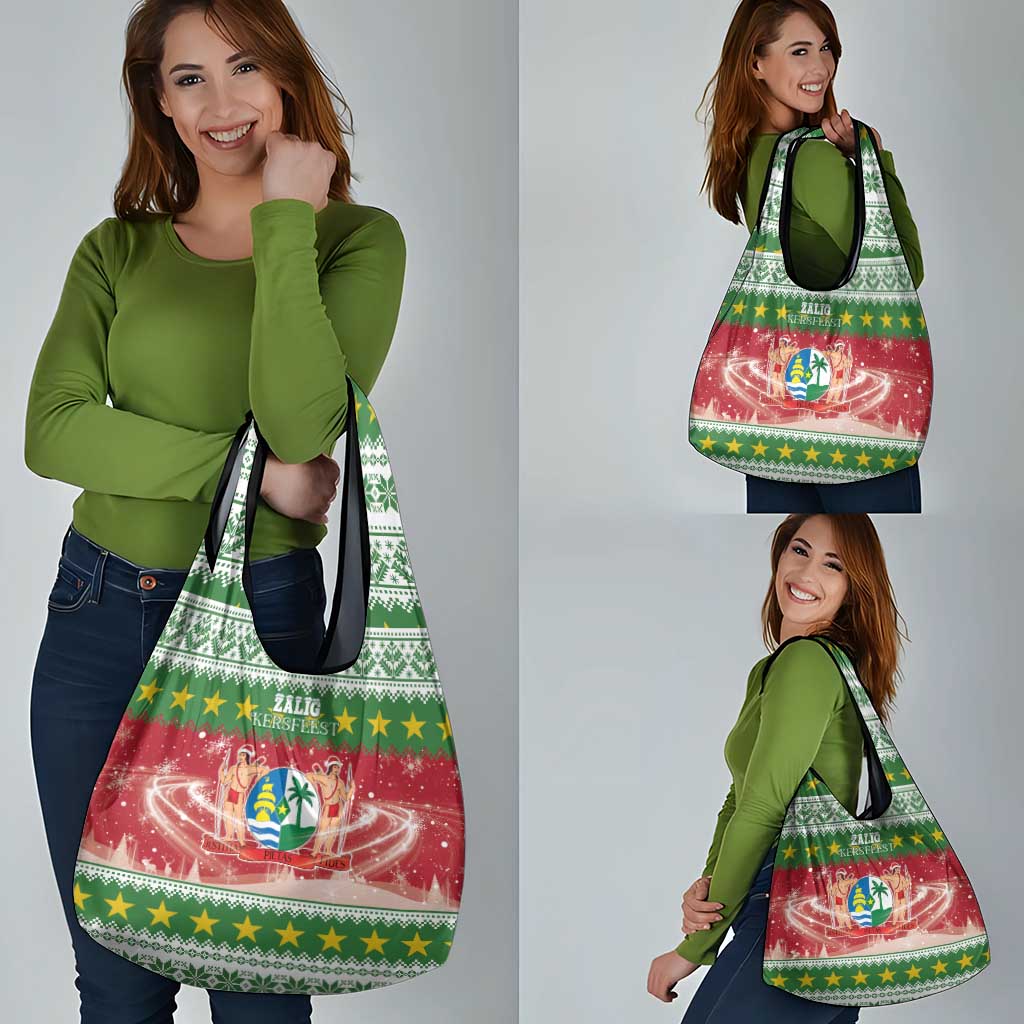 Suriname Christmas Grocery Bag Coat Of Arms Zalig Kersfeest - Wonder Print Shop