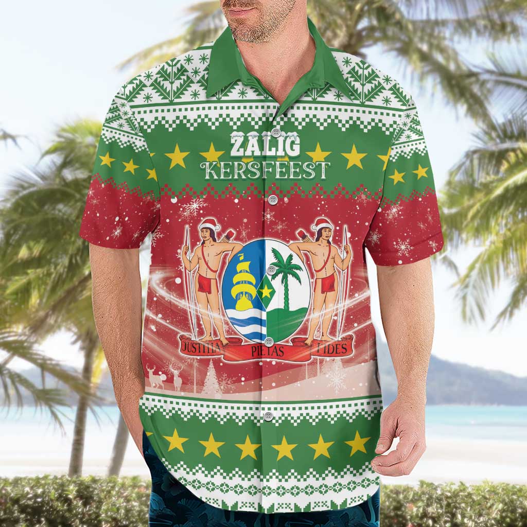Suriname Christmas Hawaiian Shirt Coat Of Arms Zalig Kersfeest - Wonder Print Shop