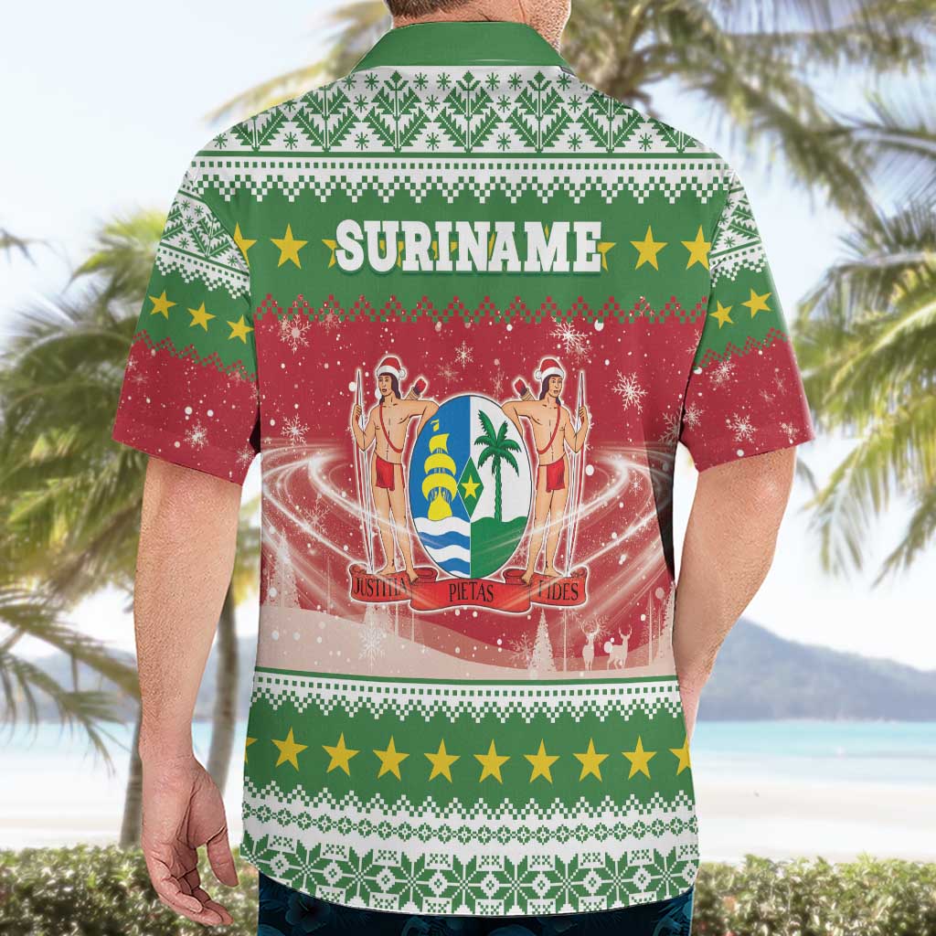Suriname Christmas Hawaiian Shirt Coat Of Arms Zalig Kersfeest - Wonder Print Shop