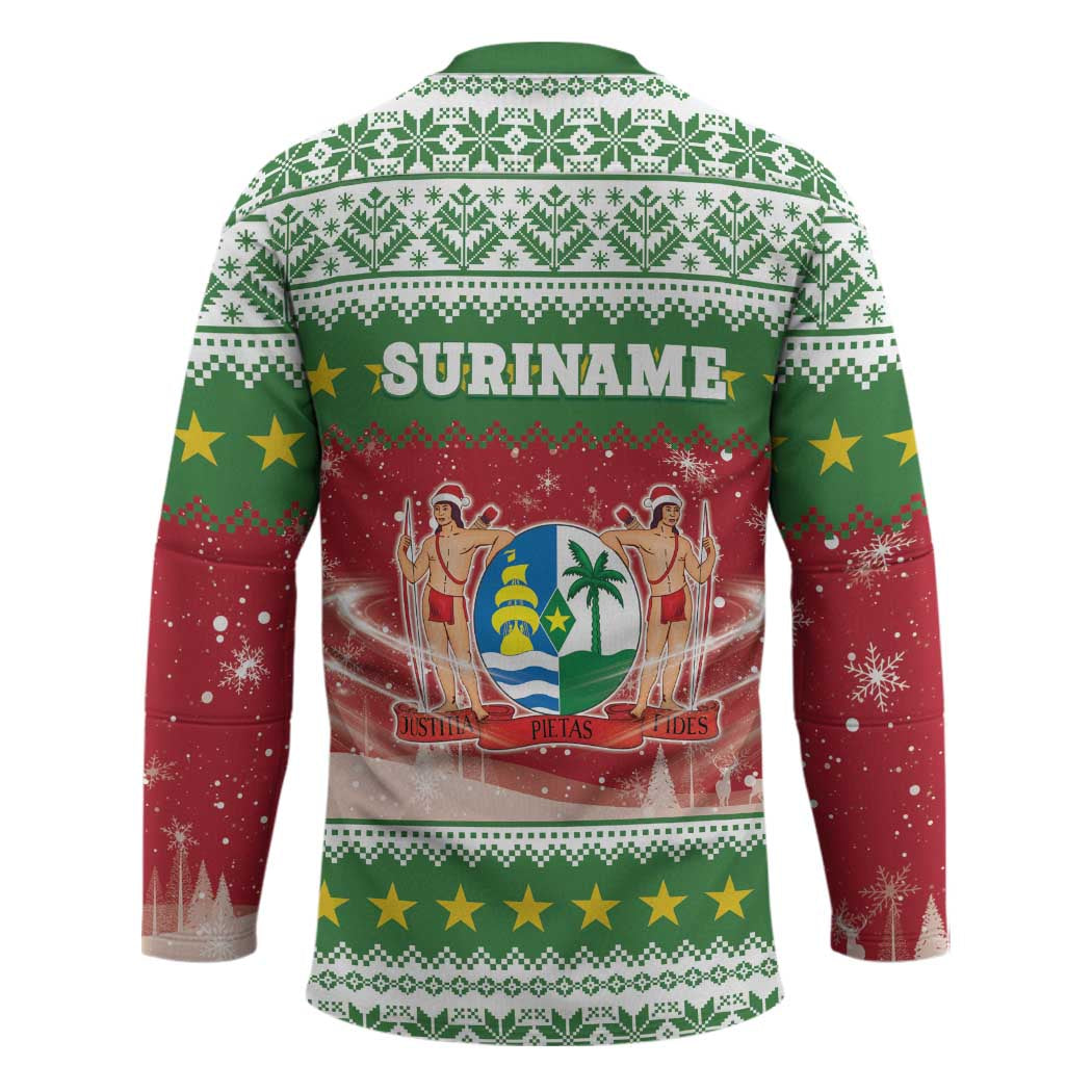 Suriname Christmas Hockey Jersey Coat Of Arms Zalig Kersfeest - Wonder Print Shop