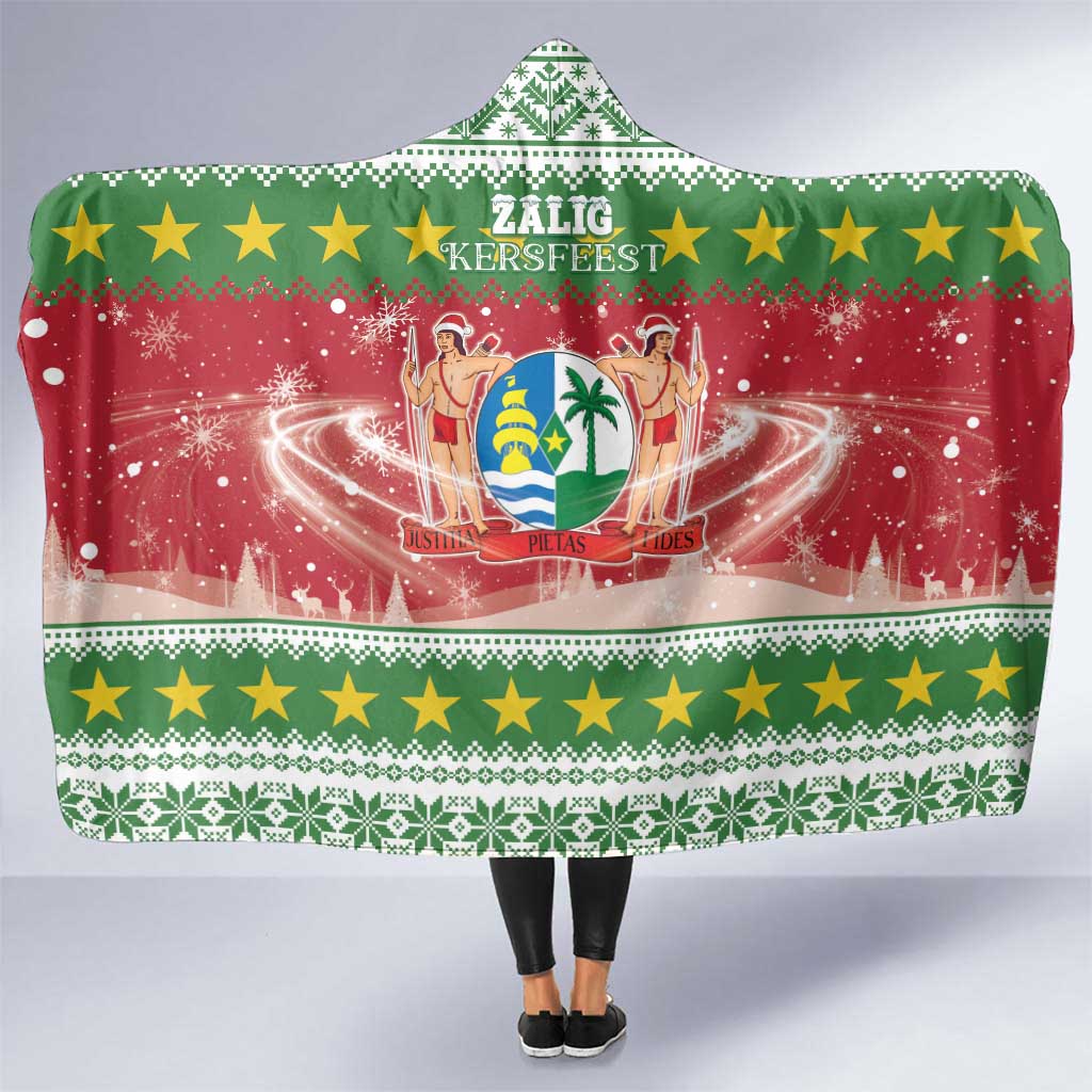 Suriname Christmas Hooded Blanket Coat Of Arms Zalig Kersfeest - Wonder Print Shop