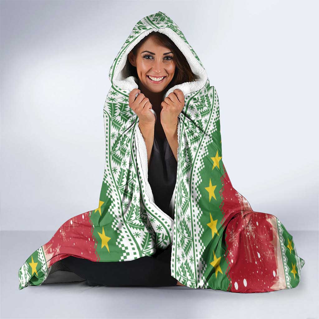 Suriname Christmas Hooded Blanket Coat Of Arms Zalig Kersfeest - Wonder Print Shop