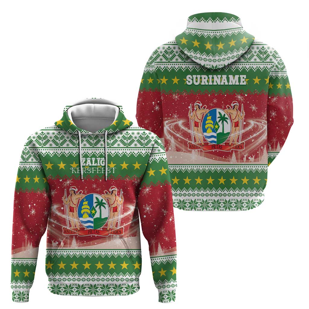 Suriname Christmas Hoodie Coat Of Arms Zalig Kersfeest - Wonder Print Shop