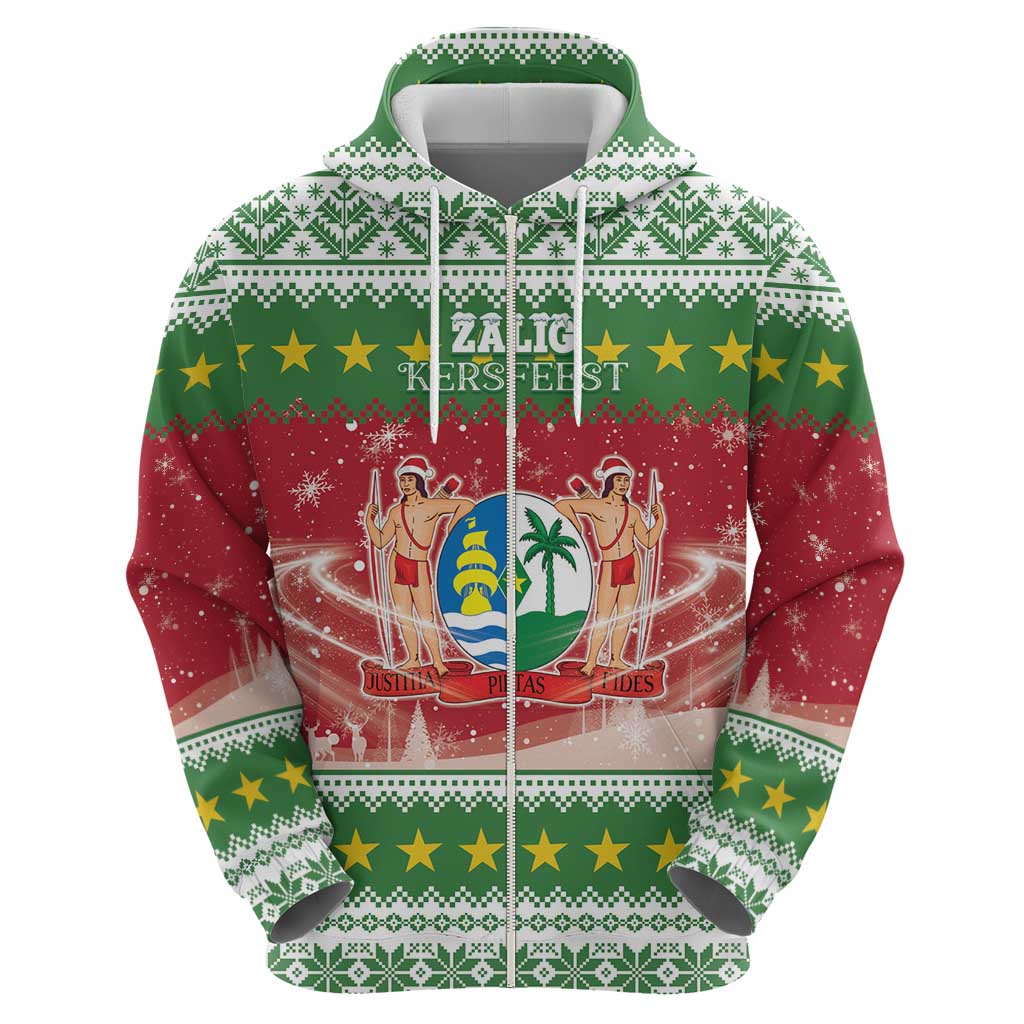 Suriname Christmas Hoodie Coat Of Arms Zalig Kersfeest - Wonder Print Shop