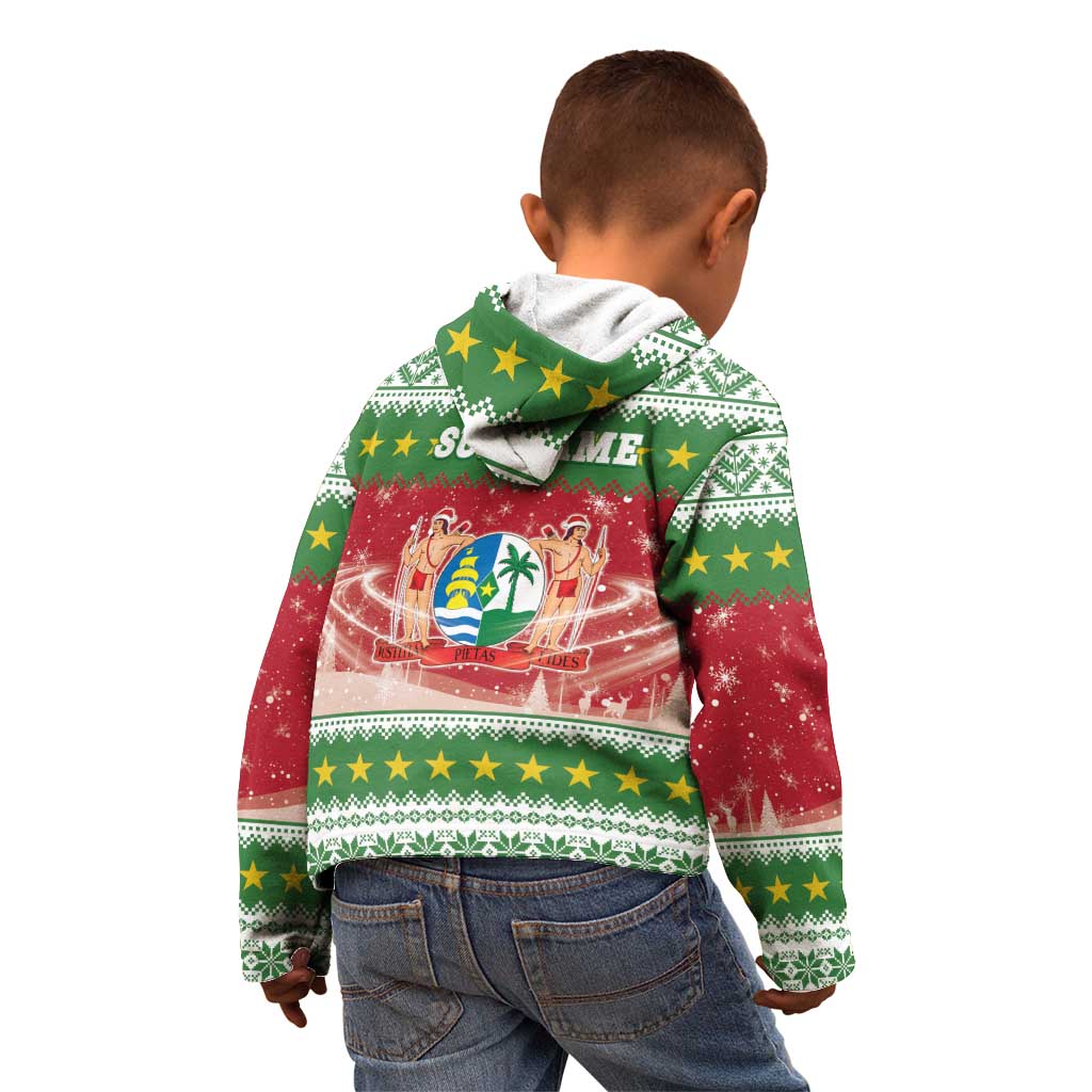 Suriname Christmas Kid Hoodie Coat Of Arms Zalig Kersfeest - Wonder Print Shop
