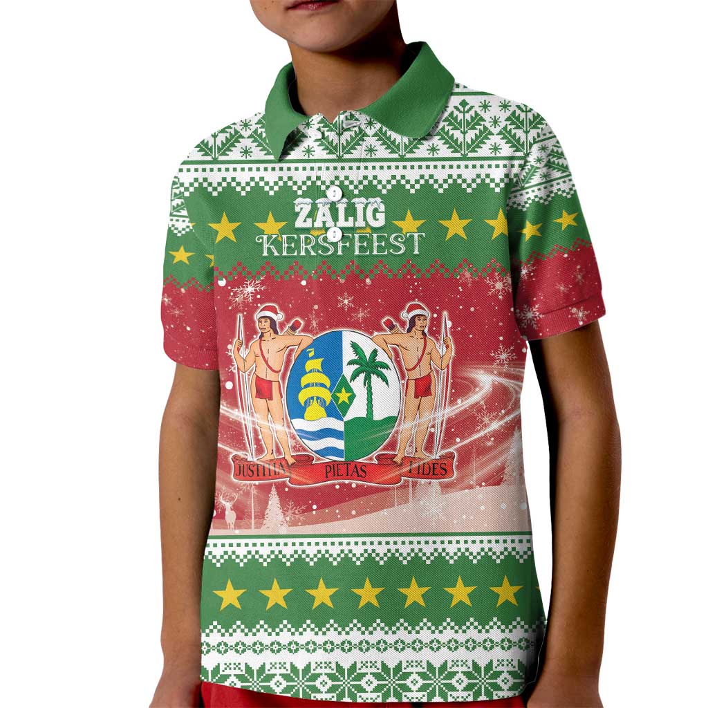 Suriname Christmas Kid Polo Shirt Coat Of Arms Zalig Kersfeest - Wonder Print Shop