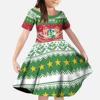 Suriname Christmas Kid Short Sleeve Dress Coat Of Arms Zalig Kersfeest - Wonder Print Shop