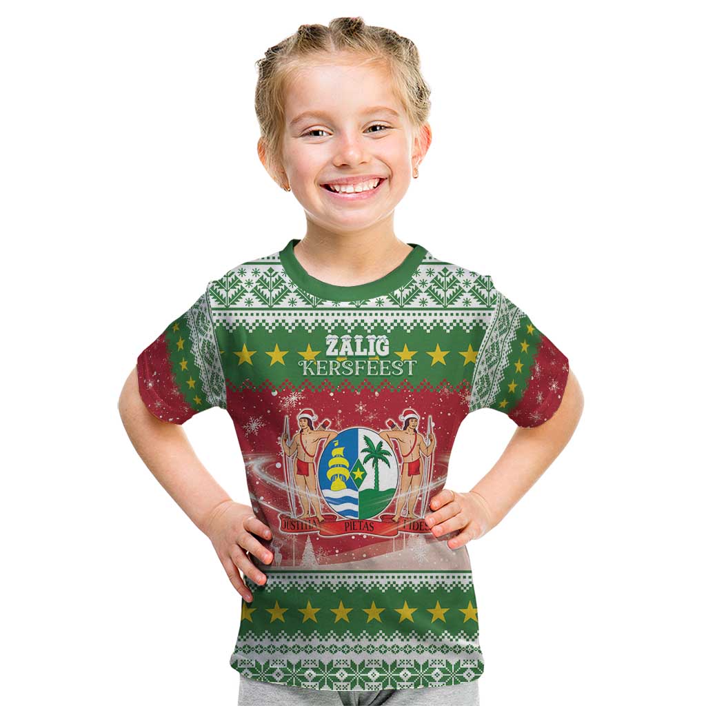 Suriname Christmas Kid T Shirt Coat Of Arms Zalig Kersfeest - Wonder Print Shop
