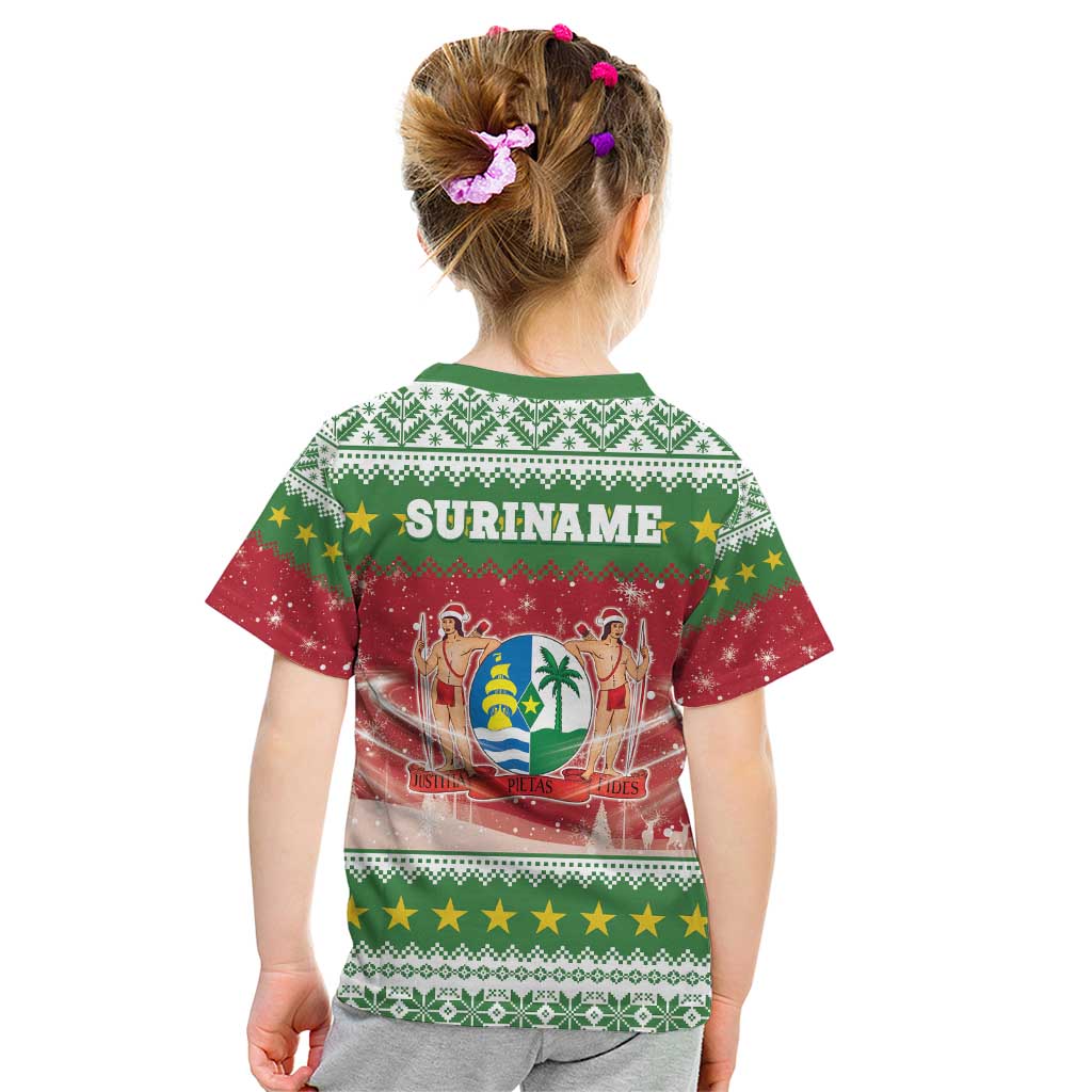 Suriname Christmas Kid T Shirt Coat Of Arms Zalig Kersfeest - Wonder Print Shop