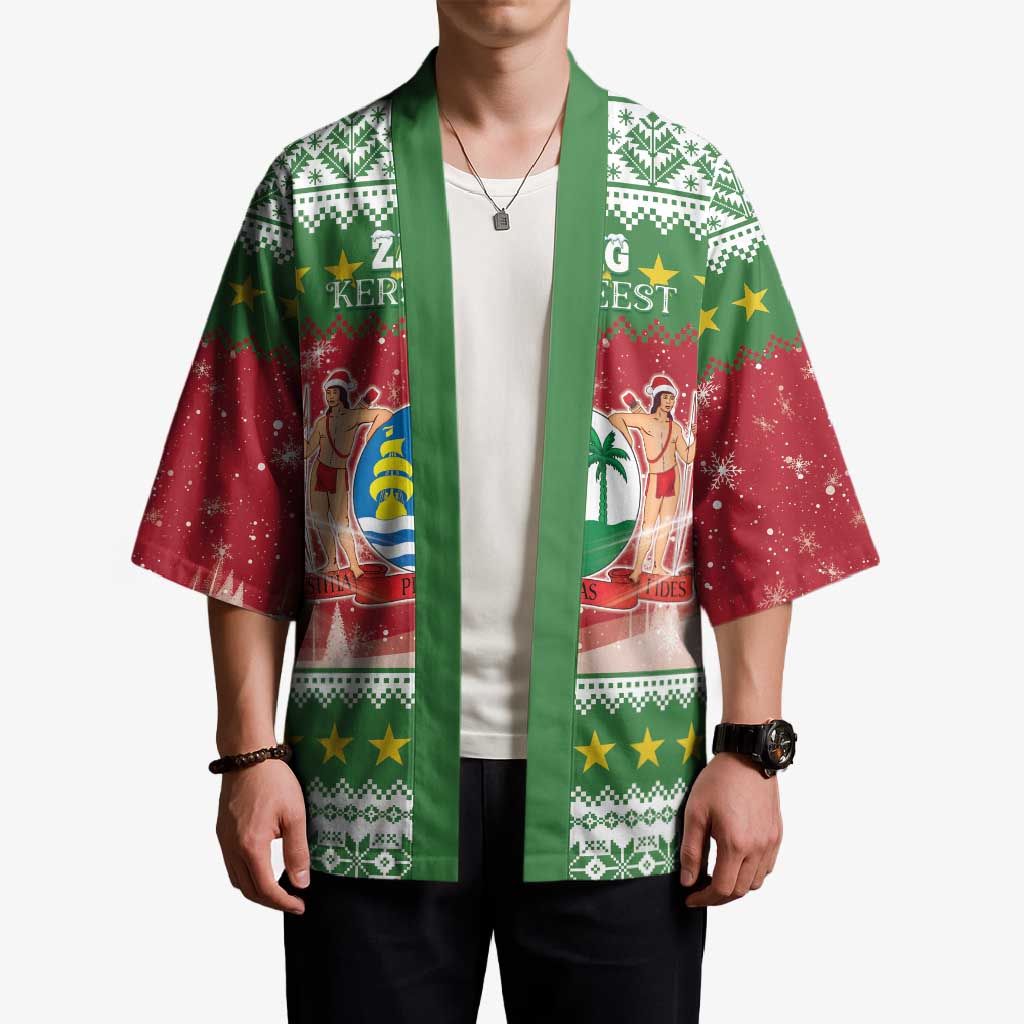 Suriname Christmas Kimono Coat Of Arms Zalig Kersfeest - Wonder Print Shop