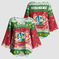 Suriname Christmas Kimono Sleeve Blouse Coat Of Arms Zalig Kersfeest - Wonder Print Shop