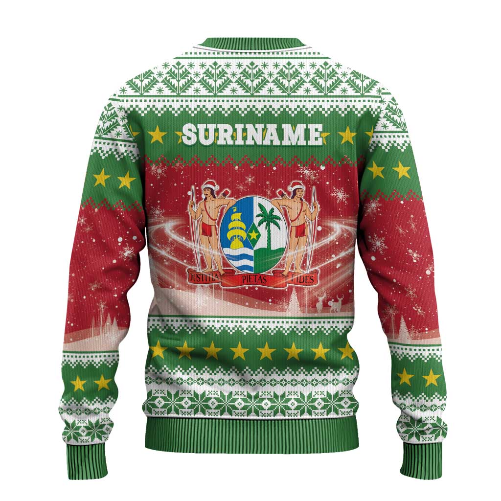 Suriname Christmas Ugly Christmas Sweater Coat Of Arms Zalig Kersfeest - Wonder Print Shop