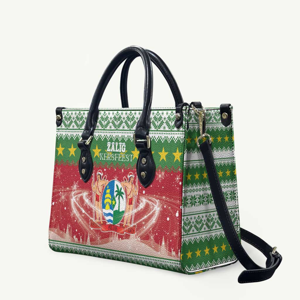 Suriname Christmas Leather Bag Coat Of Arms Zalig Kersfeest - Wonder Print Shop