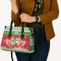 Suriname Christmas Leather Bag Coat Of Arms Zalig Kersfeest - Wonder Print Shop