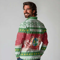 Suriname Christmas Long Sleeve Polo Shirt Coat Of Arms Zalig Kersfeest - Wonder Print Shop