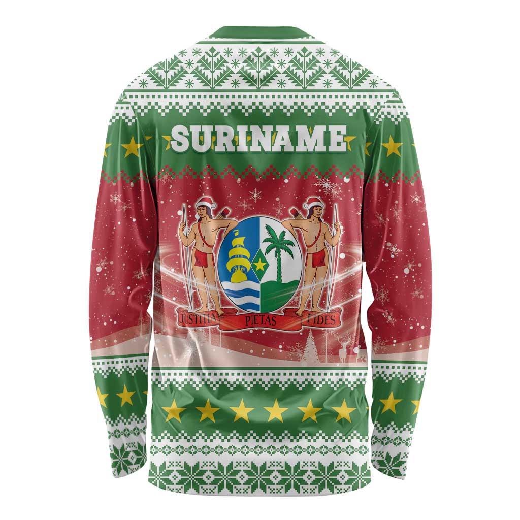 Suriname Christmas Long Sleeve Shirt Coat Of Arms Zalig Kersfeest - Wonder Print Shop