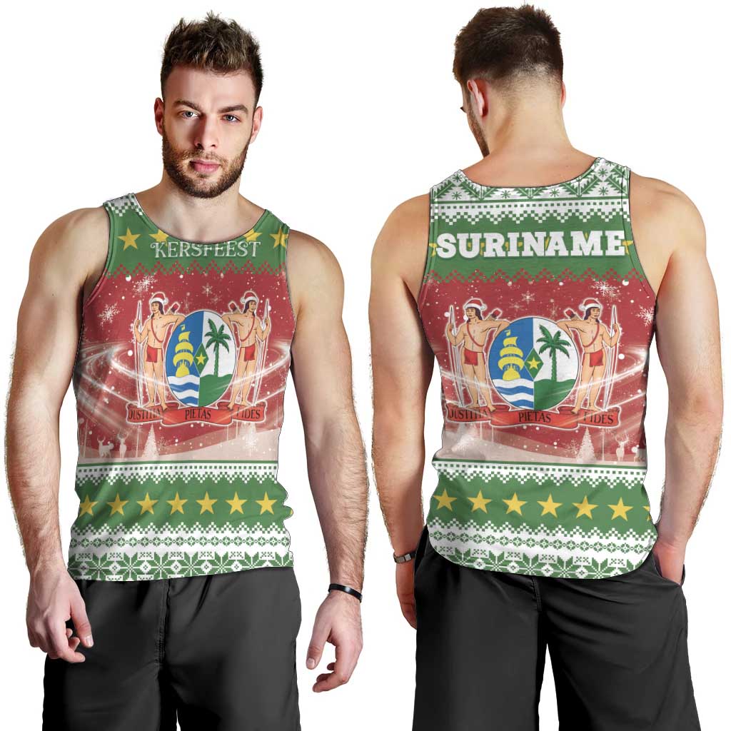 Suriname Christmas Men Tank Top Coat Of Arms Zalig Kersfeest - Wonder Print Shop