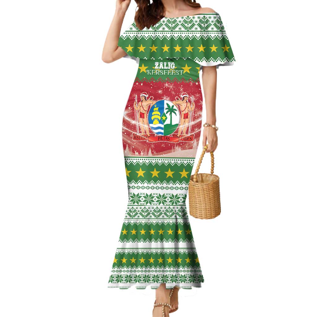 Suriname Christmas Mermaid Dress Coat Of Arms Zalig Kersfeest - Wonder Print Shop