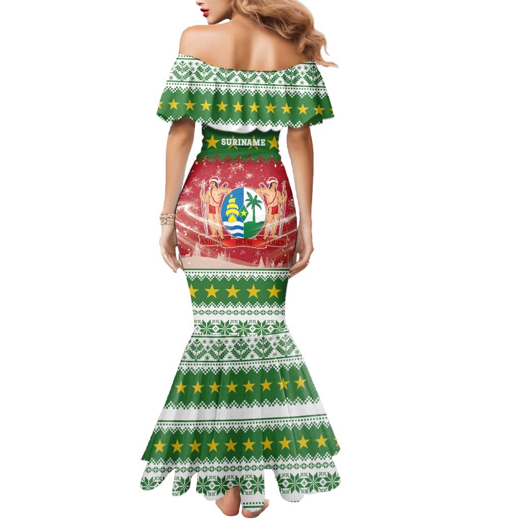 Suriname Christmas Mermaid Dress Coat Of Arms Zalig Kersfeest - Wonder Print Shop