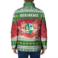 Suriname Christmas Padded Jacket Coat Of Arms Zalig Kersfeest - Wonder Print Shop