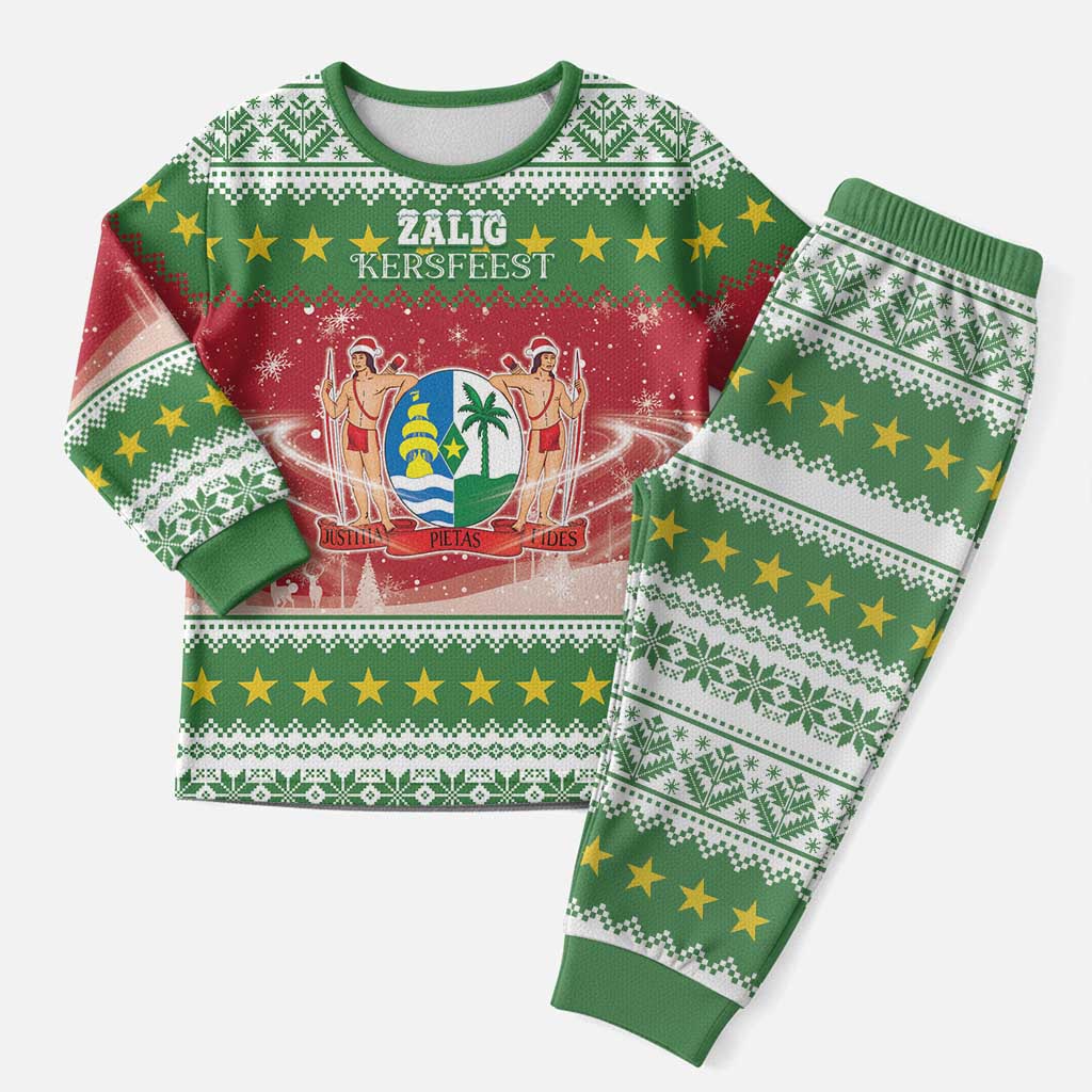 Suriname Christmas Pajama Set Coat Of Arms Zalig Kersfeest - Wonder Print Shop
