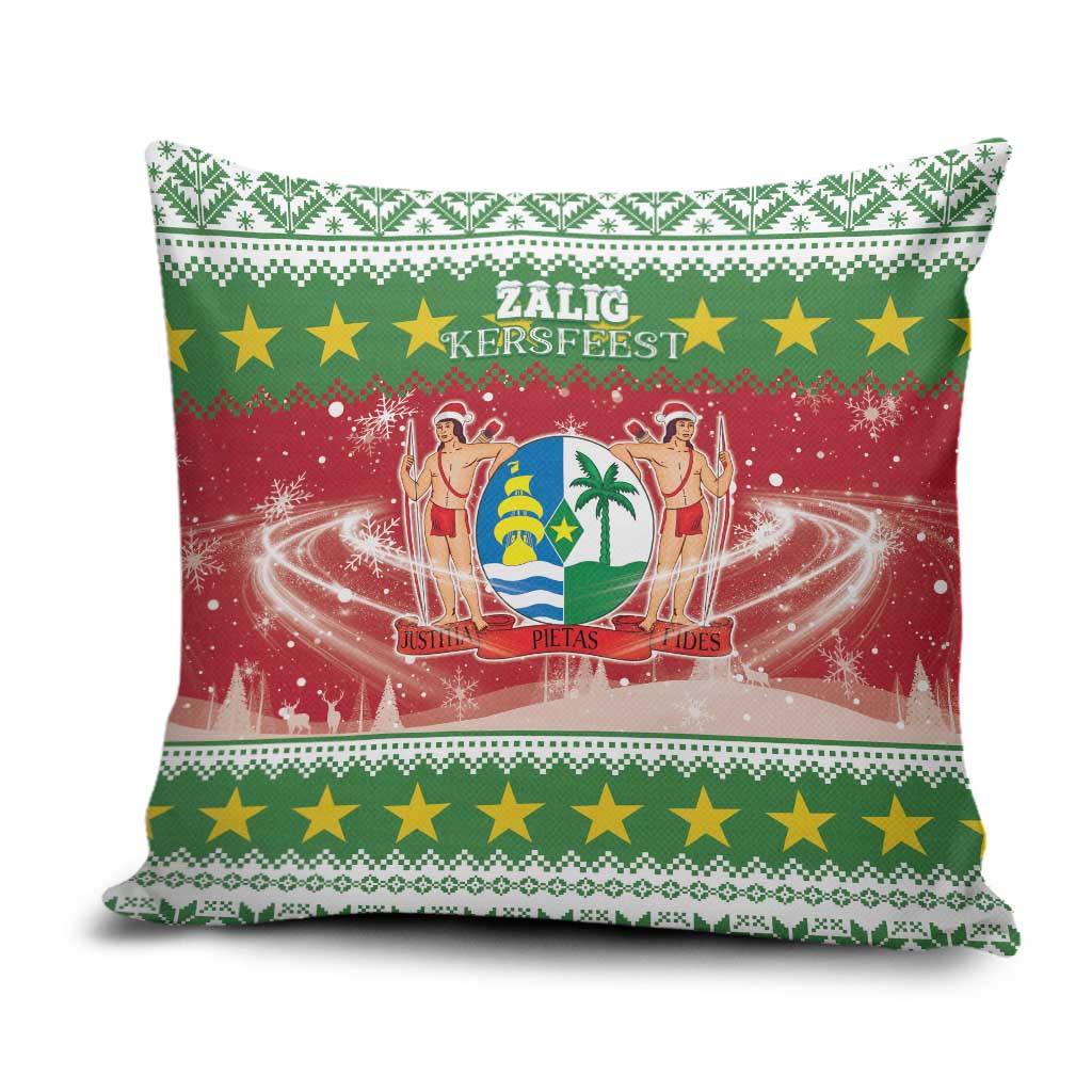 Suriname Christmas Pillow Cover Coat Of Arms Zalig Kersfeest - Wonder Print Shop