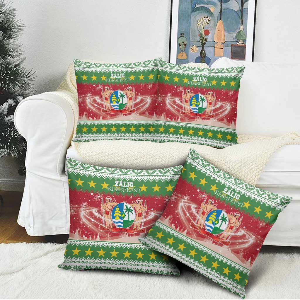 Suriname Christmas Pillow Cover Coat Of Arms Zalig Kersfeest - Wonder Print Shop