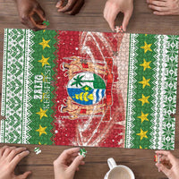 Suriname Christmas Puzzle Coat Of Arms Zalig Kersfeest - Wonder Print Shop
