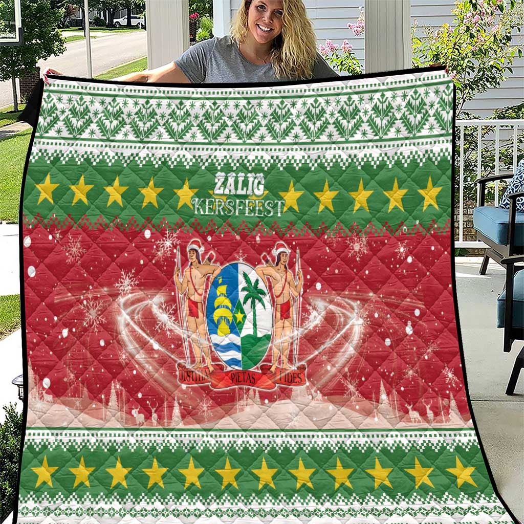 Suriname Christmas Quilt Coat Of Arms Zalig Kersfeest - Wonder Print Shop