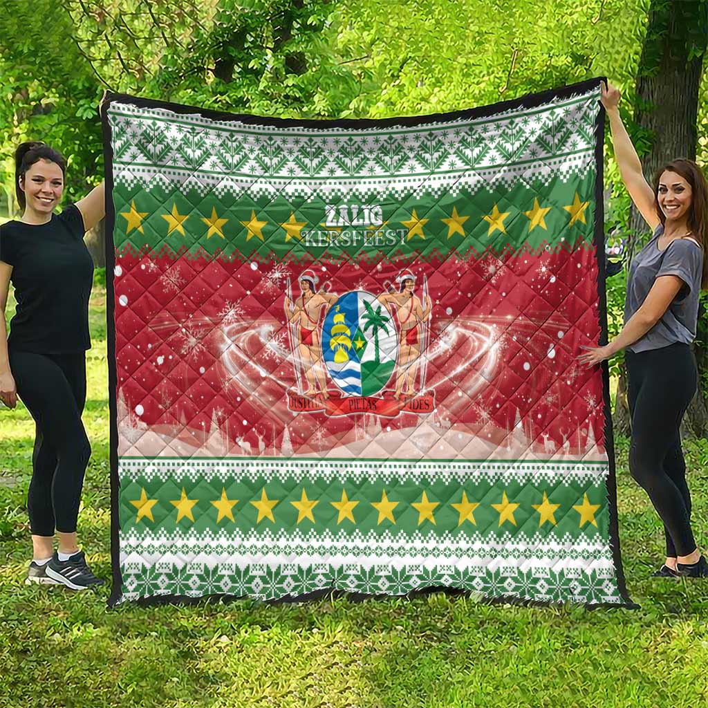 Suriname Christmas Quilt Coat Of Arms Zalig Kersfeest - Wonder Print Shop
