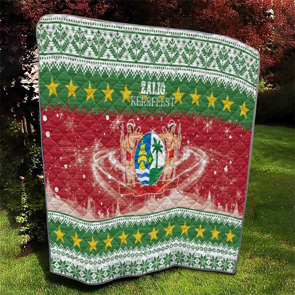 Suriname Christmas Quilt Coat Of Arms Zalig Kersfeest - Wonder Print Shop