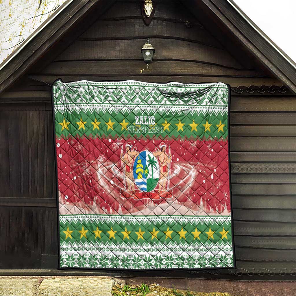 Suriname Christmas Quilt Coat Of Arms Zalig Kersfeest - Wonder Print Shop
