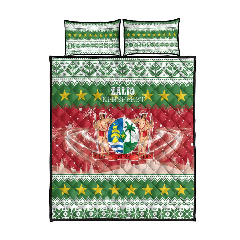 Suriname Christmas Quilt Bed Set Coat Of Arms Zalig Kersfeest - Wonder Print Shop
