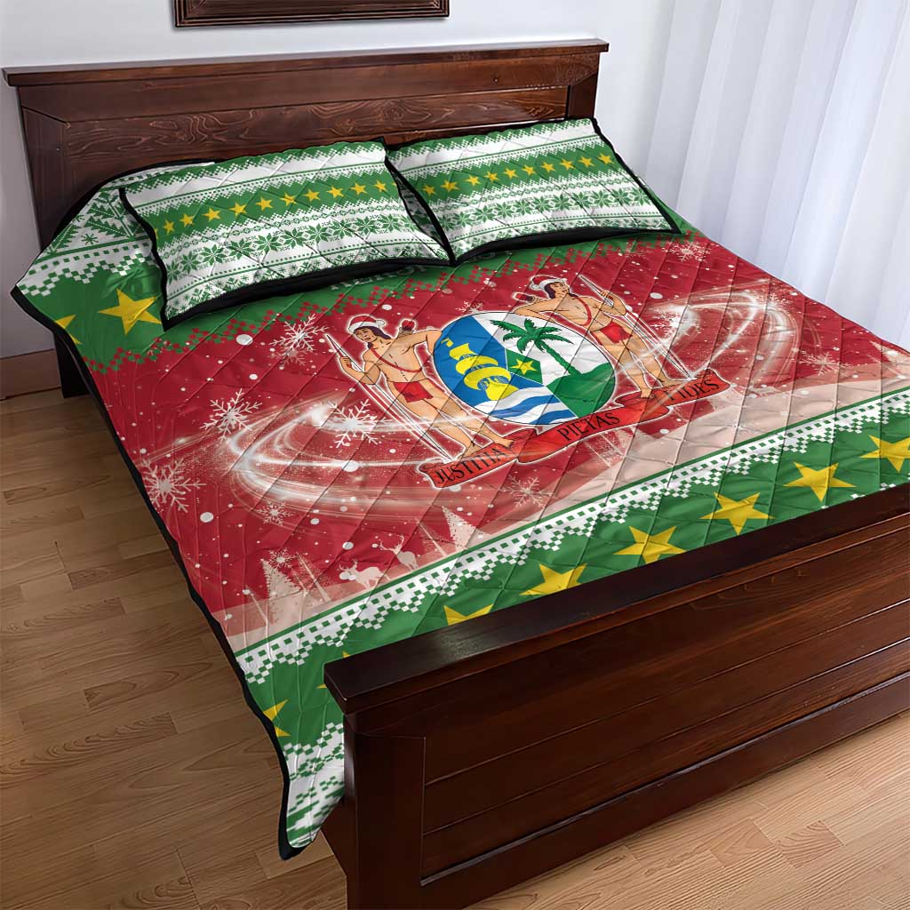 Suriname Christmas Quilt Bed Set Coat Of Arms Zalig Kersfeest - Wonder Print Shop