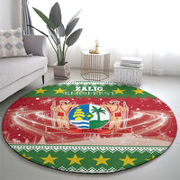 Suriname Christmas Round Carpet Coat Of Arms Zalig Kersfeest - Wonder Print Shop